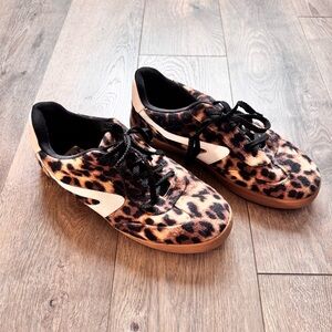 Dolce vida Leopard Print Lace-Up Sneakers